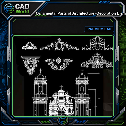 ★【Ornamental Parts of Architecture -Decoration Element CAD Blocks V.6】@Autocad Decoration Blocks,Drawings,CAD Details,Elevation