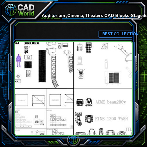 ★【Auditorium ,Cinema, Theaters CAD Blocks-Stage Equipment CAD Blocks V.2】@Cinema Design,Autocad Blocks,Cinema Details,Cinema Section,Cinema elevation design drawings