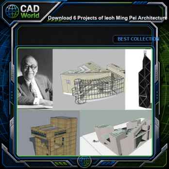 Download 6 Projects of Ieoh Ming Pei Architecture Sketchup 3D Models(*.skp file format)