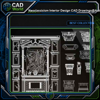 ★【Neoclassicism Interior Design CAD Drawings】@Autocad Blocks,Drawings,CAD Details,Elevation