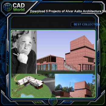 Download 5 Projects of Alvar Aalto Architecture Sketchup 3D Models(*.skp file format)