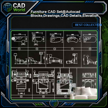 ★【Furniture CAD Set】@Autocad Blocks,Drawings,CAD Details,Elevation