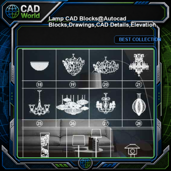 ★【Lamp CAD Blocks】@Autocad Blocks,Drawings,CAD Details,Elevation