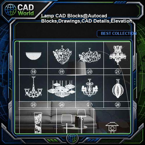 ★【Lamp CAD Blocks】@Autocad Blocks,Drawings,CAD Details,Elevation