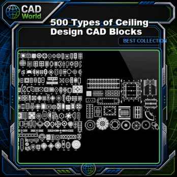 500 Types of Ceiling Design CAD Blocks