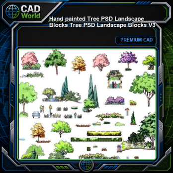 ★【 Hand painted Tree PSD Landscape Blocks 】Tree PSD Landscape Blocks V3