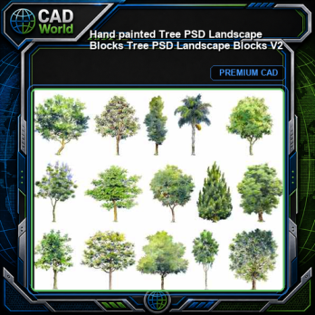 ★【 Hand painted Tree PSD Landscape Blocks 】Tree PSD Landscape Blocks V2
