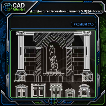 ★【 Architecture Decoration Elements V.3】@Autocad Decoration Blocks,Drawings,CAD Details,Elevation