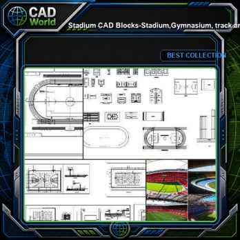 ★【Stadium CAD Blocks-Stadium,Gymnasium, track and field, playground, sports hall】@basketball court, tennis court, badminton court, long jump, high jump ,CAD Blocks,Autocad Blocks,Drawings,CAD Details