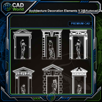 ★【 Architecture Decoration Elements V.2】@Autocad Decoration Blocks,Drawings,CAD Details,Elevation