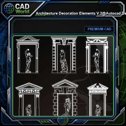 ★【 Architecture Decoration Elements V.2】@Autocad Decoration Blocks,Drawings,CAD Details,Elevation