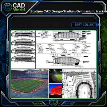 ★【Stadium CAD Design-Stadium,Gymnasium, track and field, playground, sports hall】@CAD Blocks,Autocad Blocks,Drawings,CAD Details