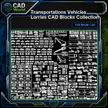 Transportations Vehicles Lorries CAD Blocks Collection