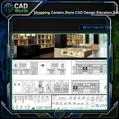 ★【Shopping Centers,Store CAD Design Elevation,Details Elevation Bundle】V.2@Shopping centers, department stores, boutiques, clothing stores, women's wear, men's wear, store design-Autocad Blocks,Drawings,CAD Details,Elevation