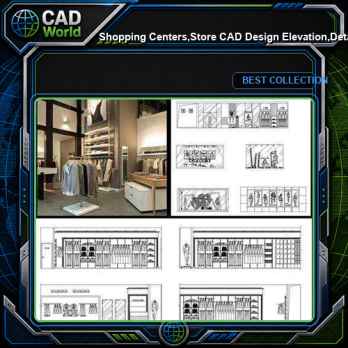 ★【Shopping Centers,Store CAD Design Elevation,Details Elevation Bundle】@Shopping centers, department stores, boutiques, clothing stores, women's wear, men's wear, store design-Autocad Blocks,Drawings,CAD Details,Elevation