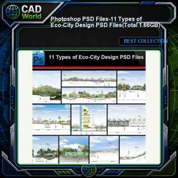 ★Photoshop PSD Files-11 Types of Eco-City Design PSD Files(Total 1.66GB💎)