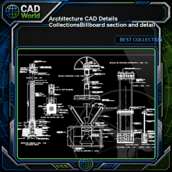 【Architecture CAD Details Collections】Billboard section and detail