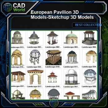 European Pavilion 3D Models-Sketchup 3D Models
