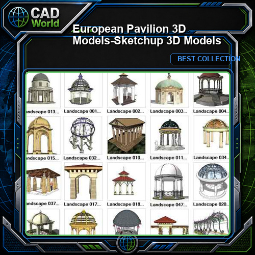 European Pavilion 3D Models-Sketchup 3D Models