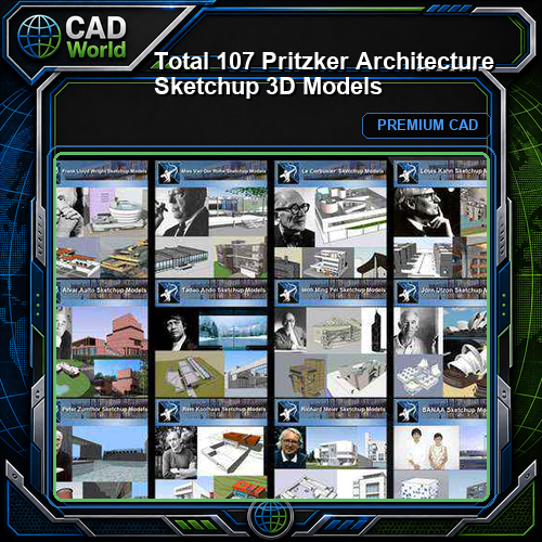 💎★Total 107 Pritzker Architecture Sketchup 3D Models★ (💎Best Recommanded!!)