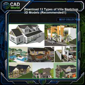 【Download 13 Types of Villa Sketchup 3D Models】 (Recommanded!!)