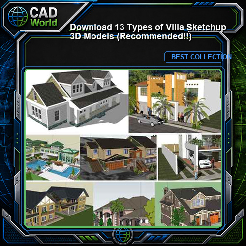【Download 13 Types of Villa Sketchup 3D Models】 (Recommanded!!)