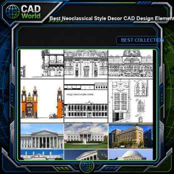 ★【Best Neoclassical Style Decor CAD Design Elements Collection】Neoclassical interior, Home decor,Traditional home decorating,Decoration@Autocad Blocks,Drawings,CAD Details,Elevation