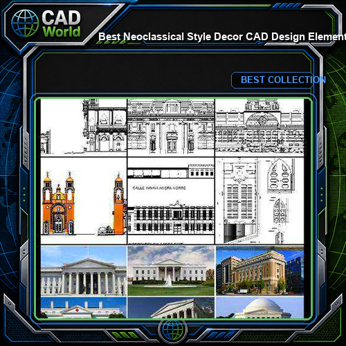 ★【Best Neoclassical Style Decor CAD Design Elements Collection】Neoclassical interior, Home decor,Traditional home decorating,Decoration@Autocad Blocks,Drawings,CAD Details,Elevation