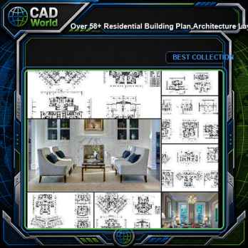 ★【Over 58+ Residential Building Plan,Architecture Layout,Building Plan Design CAD Design,Details Collection】@Autocad Blocks,Drawings,CAD Details,Elevation