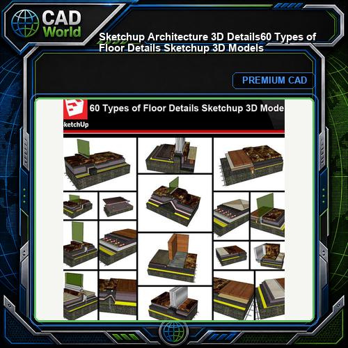 💎【Sketchup Architecture 3D Details】60 Types of Floor Details Sketchup 3D Models