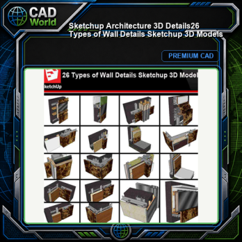💎【Sketchup Architecture 3D Details】26 Types of Wall Details Sketchup 3D Models