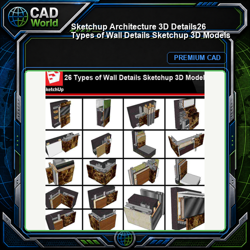 💎【Sketchup Architecture 3D Details】26 Types of Wall Details Sketchup 3D Models