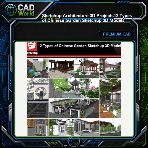 💎【Sketchup Architecture 3D Projects】12 Types of Chinese Garden Sketchup 3D Models