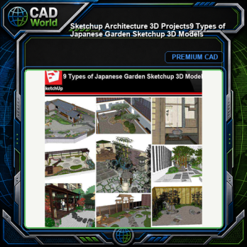 💎【Sketchup Architecture 3D Projects】9 Types of Japanese Garden Sketchup 3D Models