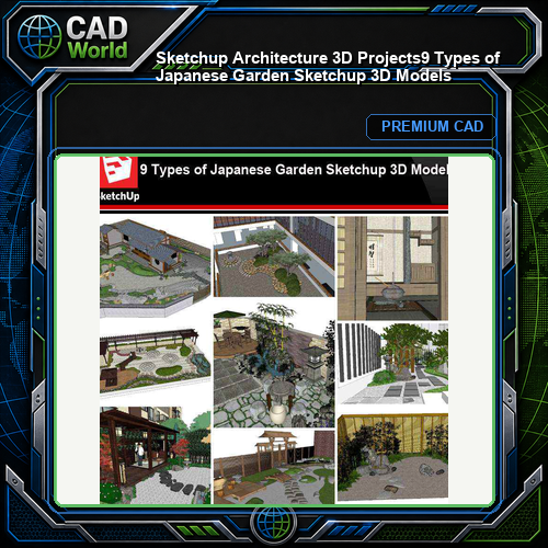 💎【Sketchup Architecture 3D Projects】9 Types of Japanese Garden Sketchup 3D Models