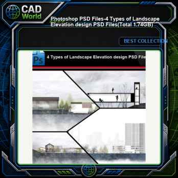 ★Photoshop PSD Files-4 Types of Landscape Elevation design PSD Files(Total 1.74GB💎)
