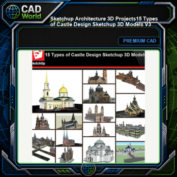 💎【Sketchup Architecture 3D Projects】15 Types of Castle Design Sketchup 3D Models V3