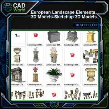 European Landscape Elements 3D Models-Sketchup 3D Models