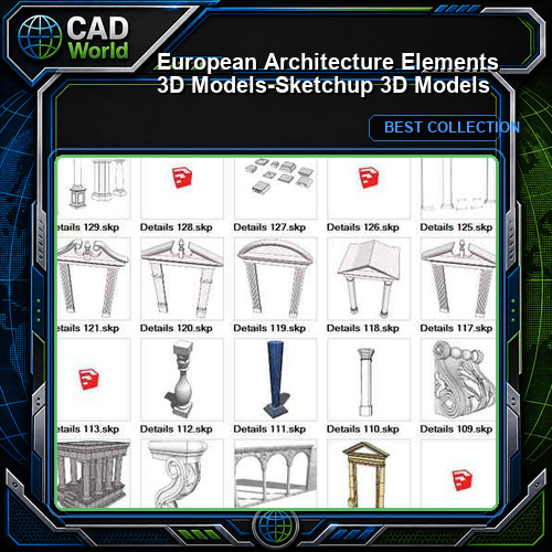 European Architecture Elements 3D Models-Sketchup 3D Models