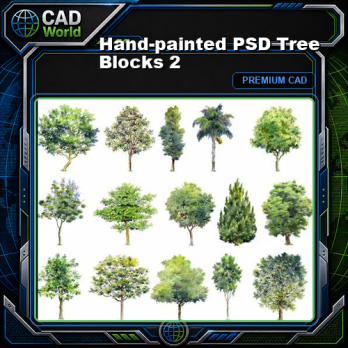 Hand-painted PSD Tree Blocks 2