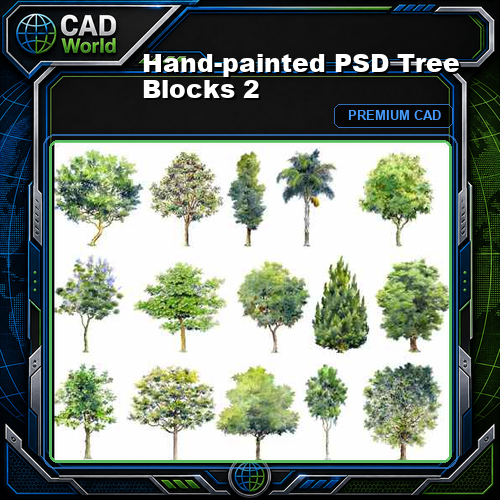 Hand-painted PSD Tree Blocks 2