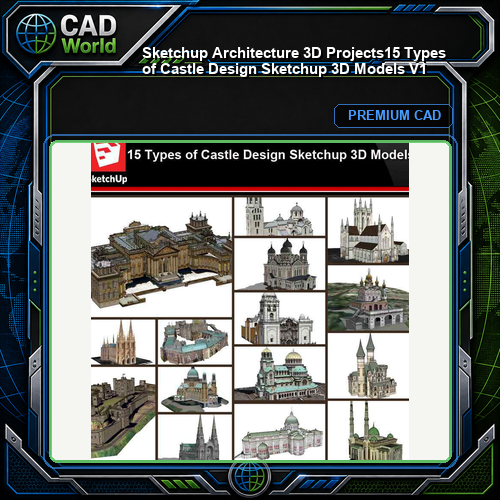 💎【Sketchup Architecture 3D Projects】15 Types of Castle Design Sketchup 3D Models V1