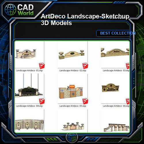 ArtDeco Landscape-Sketchup 3D Models(Best Recommanded!!)