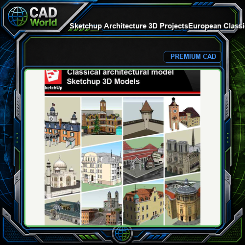 💎【Sketchup Architecture 3D Projects】European Classical Architecture  Sketchup 3D Models V3