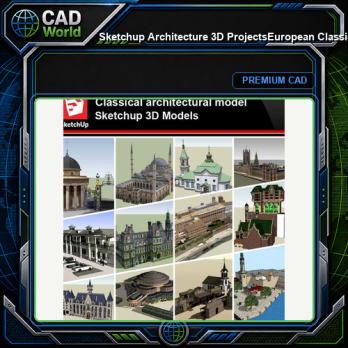 💎【Sketchup Architecture 3D Projects】European Classical Architecture  Sketchup 3D Models V2