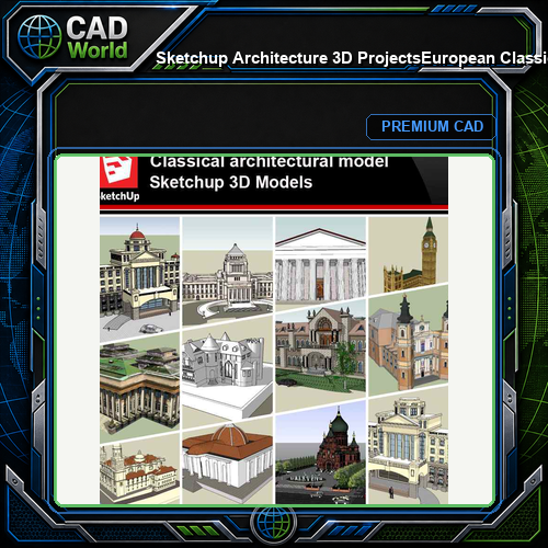 💎【Sketchup Architecture 3D Projects】European Classical Architecture  Sketchup 3D Models V1
