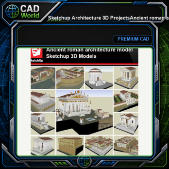 💎【Sketchup Architecture 3D Projects】Ancient roman architecture model- Sketchup 3D Models V2