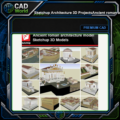 💎【Sketchup Architecture 3D Projects】Ancient roman architecture model- Sketchup 3D Models V2