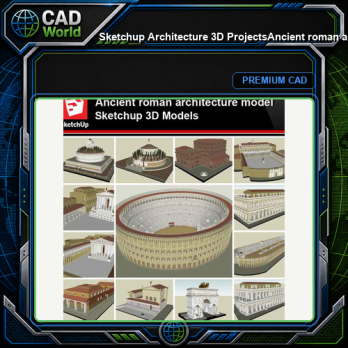 💎【Sketchup Architecture 3D Projects】Ancient roman architecture model- Sketchup 3D Models V1