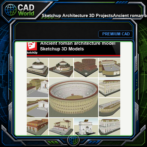 💎【Sketchup Architecture 3D Projects】Ancient roman architecture model- Sketchup 3D Models V1